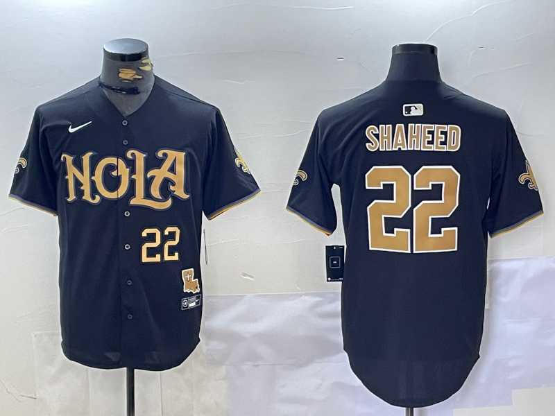 Men%27s New Orleans Saints #22 Rashid Shaheed Black Cool Base Stitched Baseball Jerses->new orleans saints->NFL Jersey